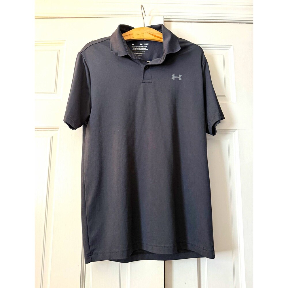 Under Armour Men's Performance Polo Shirt Size Small S Dark Gray HeatGear Loose